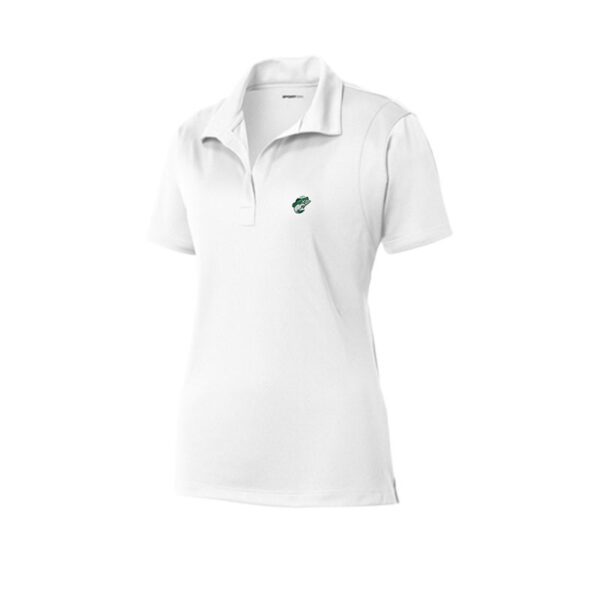 Women's white performance polo